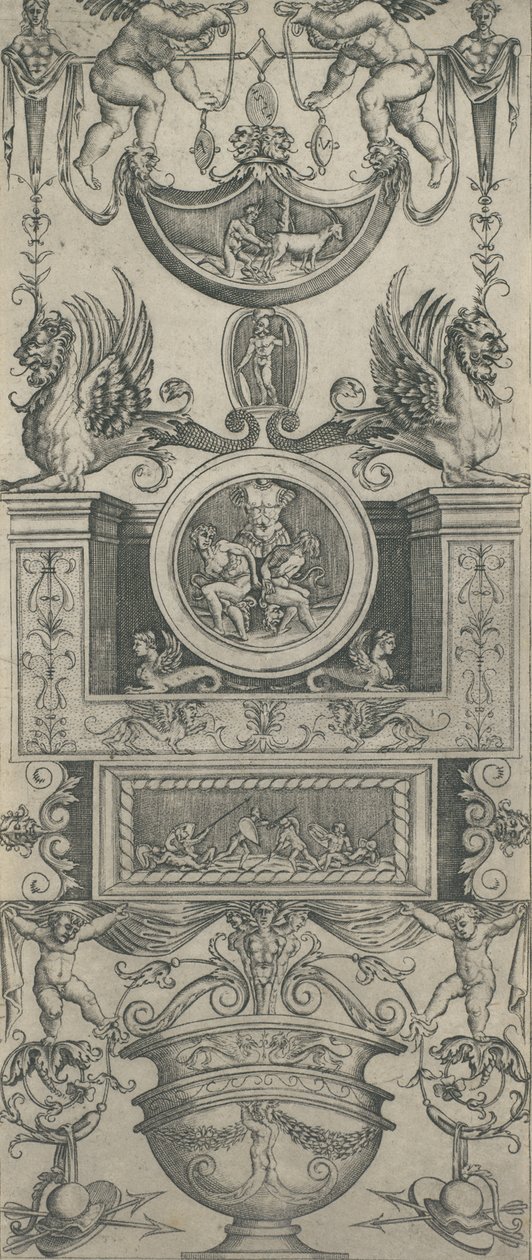 Painel Ornamental, datado de 1521. de Agostino Veneziano.