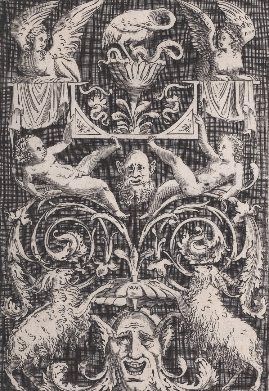 Painel Ornamental, ca. 1514-36. de Agostino Veneziano