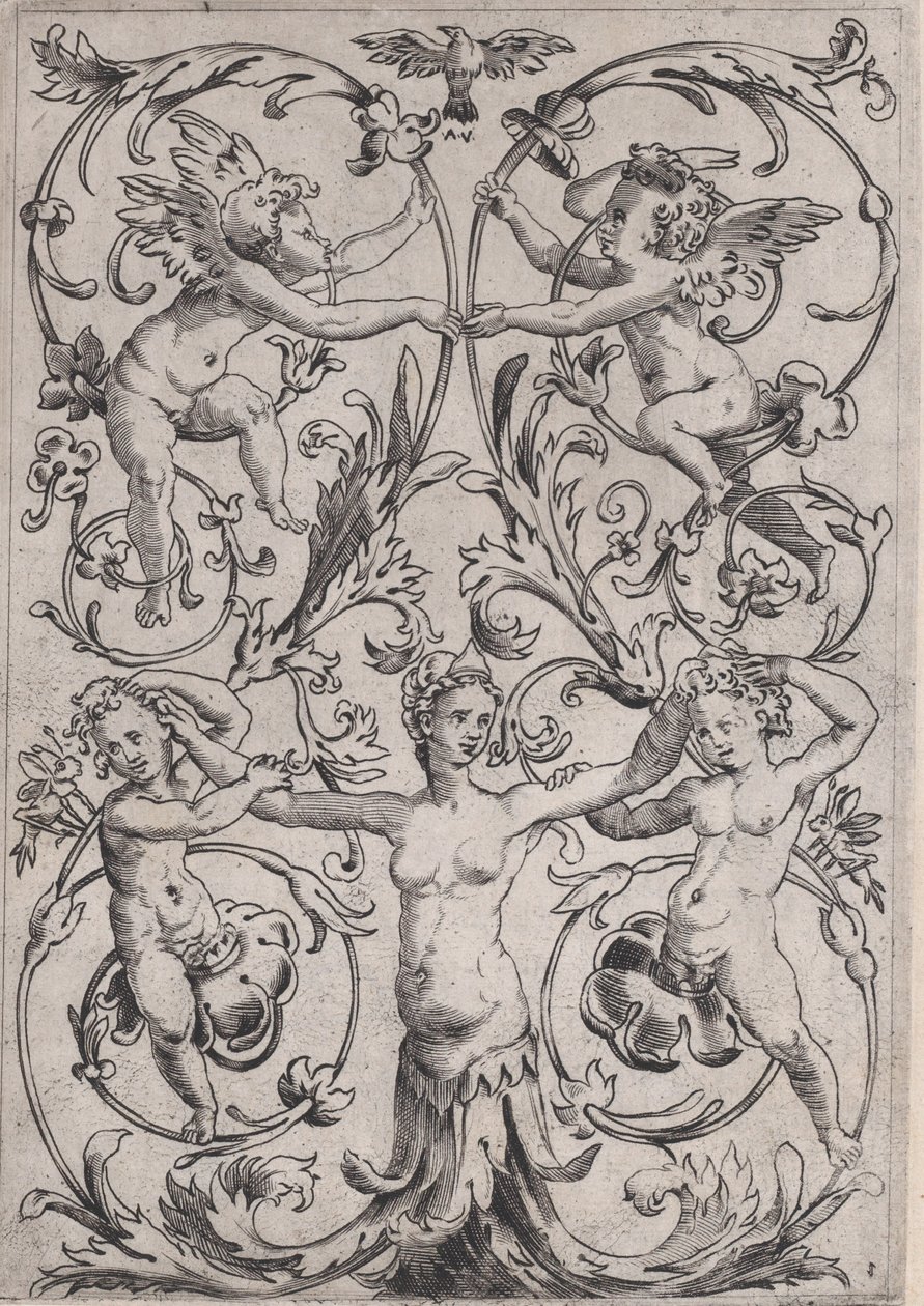 Painel Ornamental, ca. 1514-36. de Agostino Veneziano