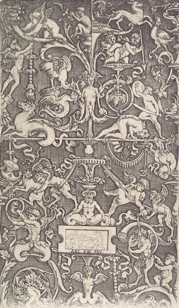 Painel Ornamental, ca. 1514-36. de Agostino Veneziano