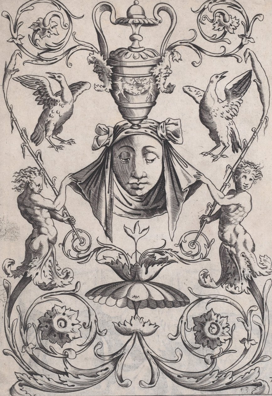 Painel Ornamental, ca. 1514-36. de Agostino Veneziano