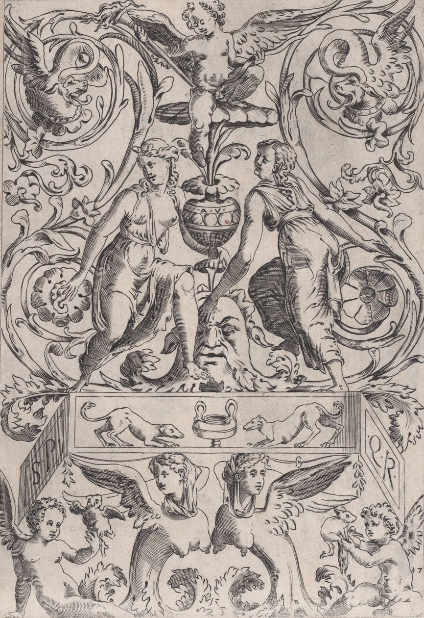 Painel Ornamental, ca. 1514-36. de Agostino Veneziano
