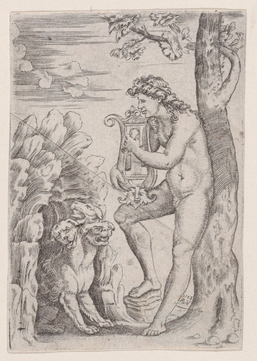 Orfeu, datado de 1528. de Agostino Veneziano