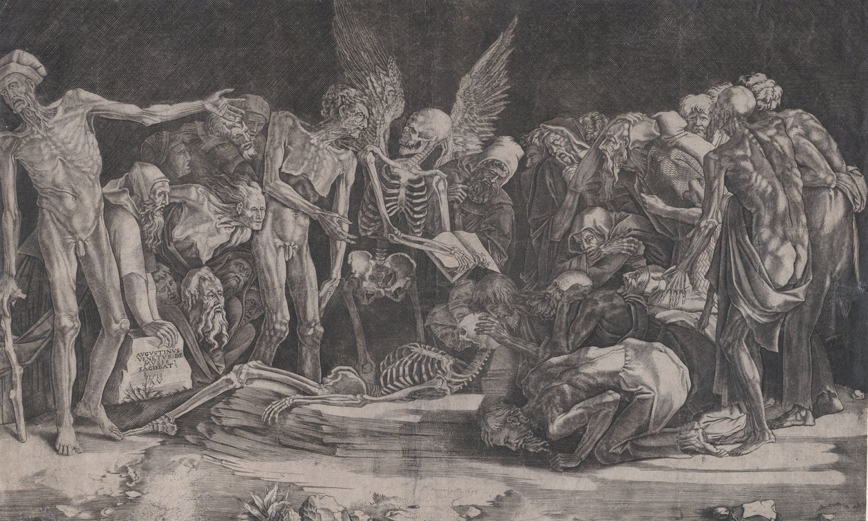 Esqueletos, datado de 1518. de Agostino Veneziano