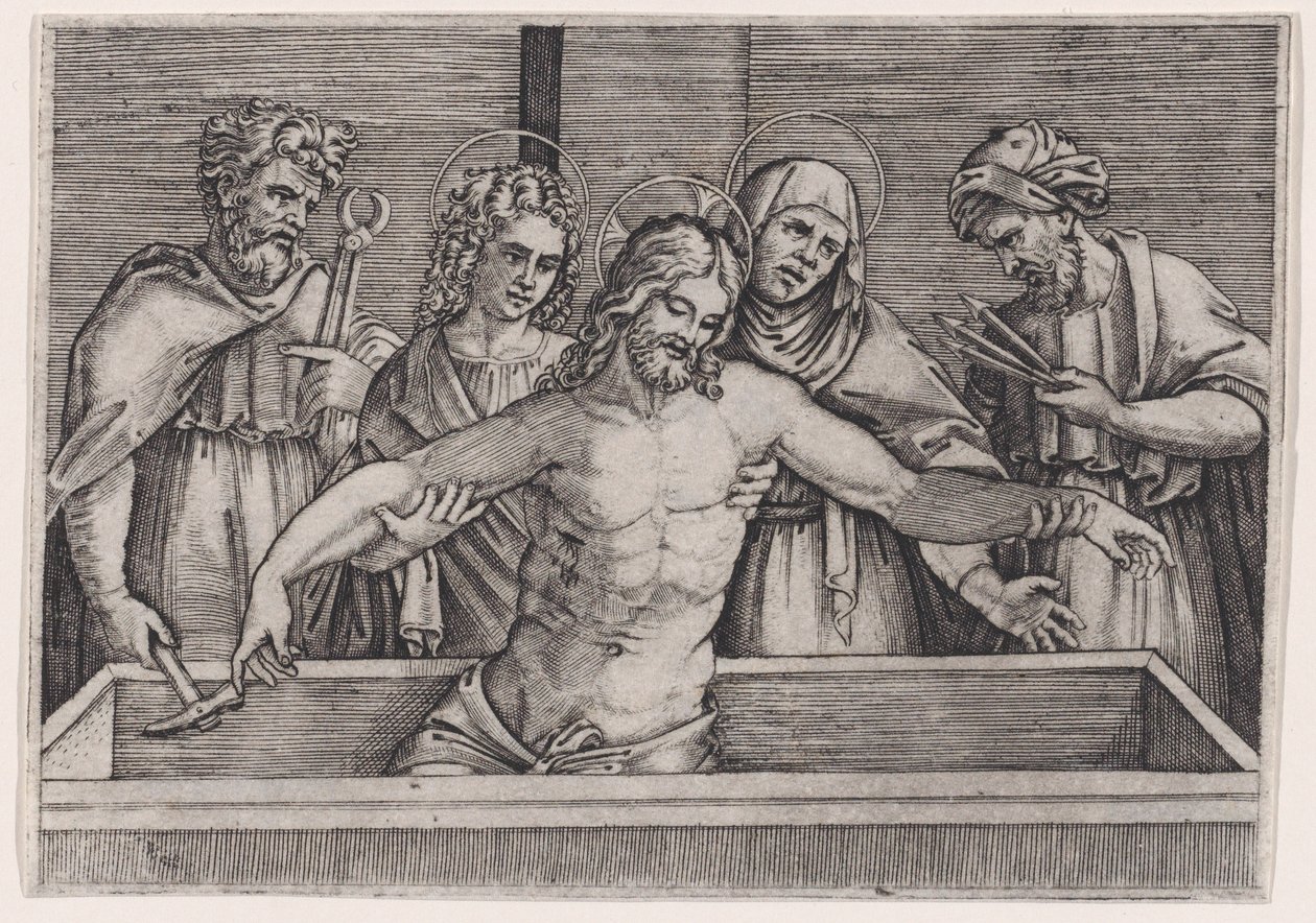 O sepultamento de Cristo, c. 1514-36. de Agostino Veneziano