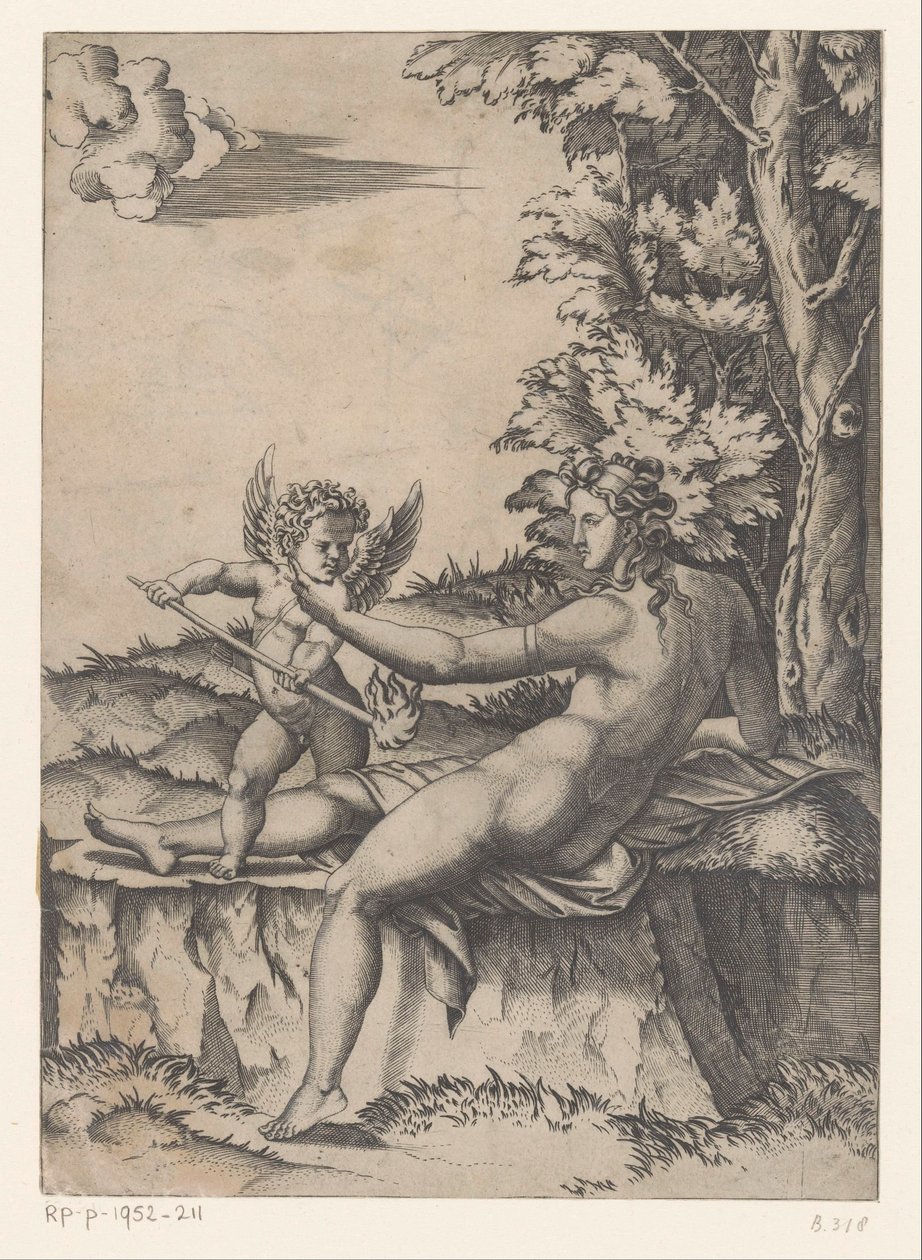 Vénus e Amor de Agostino Veneziano