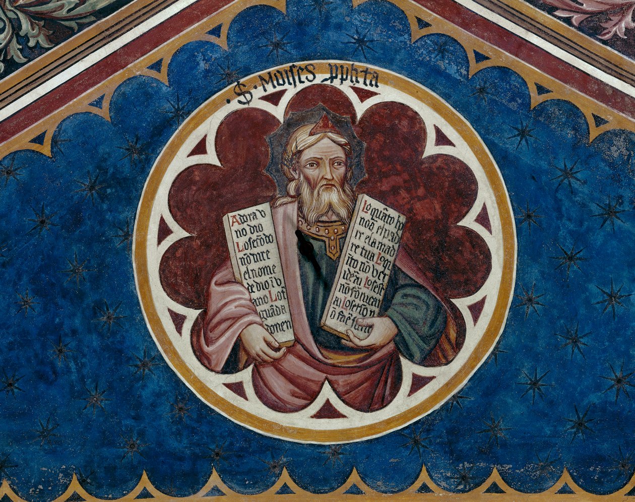 Moisés, detalhe do quarto vão do teto (afresco) de Agostino di Marsiglio
