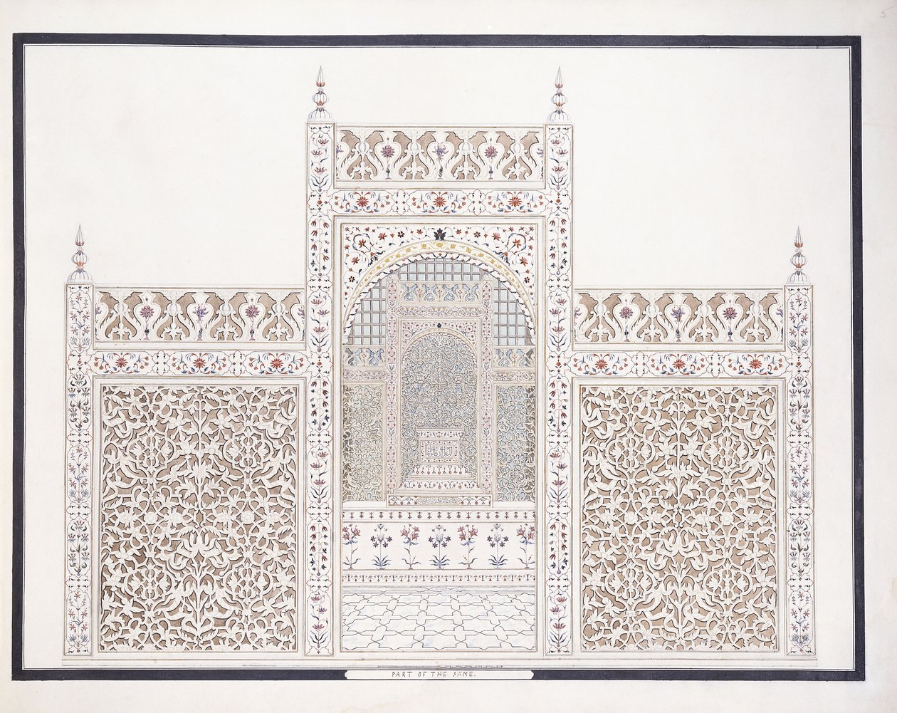 Parte do Taj, c. 1815 de Agra School