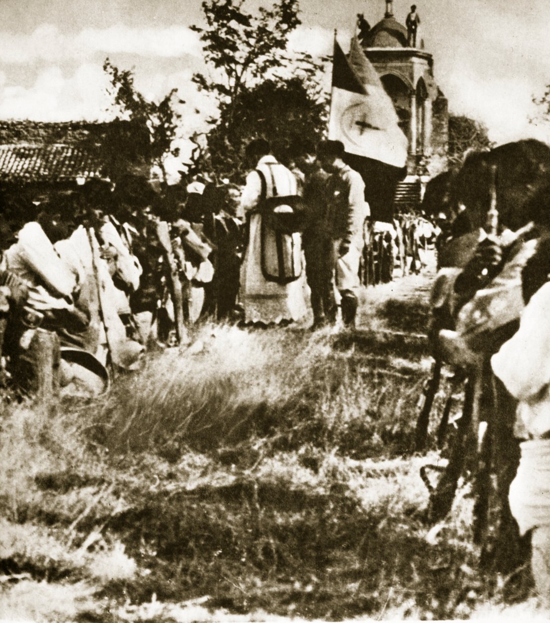 Um grupo de Cristeros reunidos para devoções secretas, c.1926 de Agustin Victor Casasola