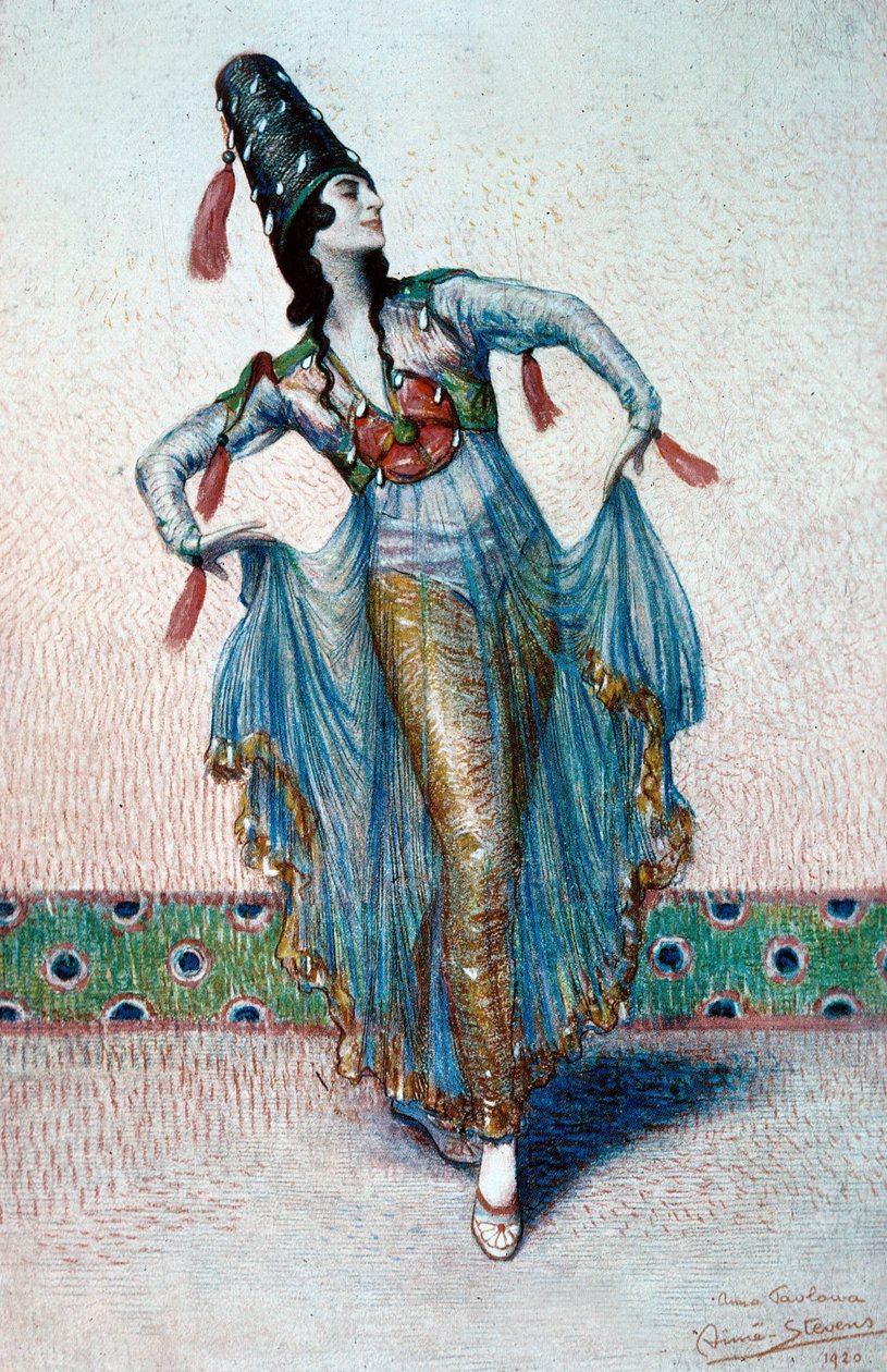 Retrato de Anna Pavlova, bailarina russa de Aimé Stevens