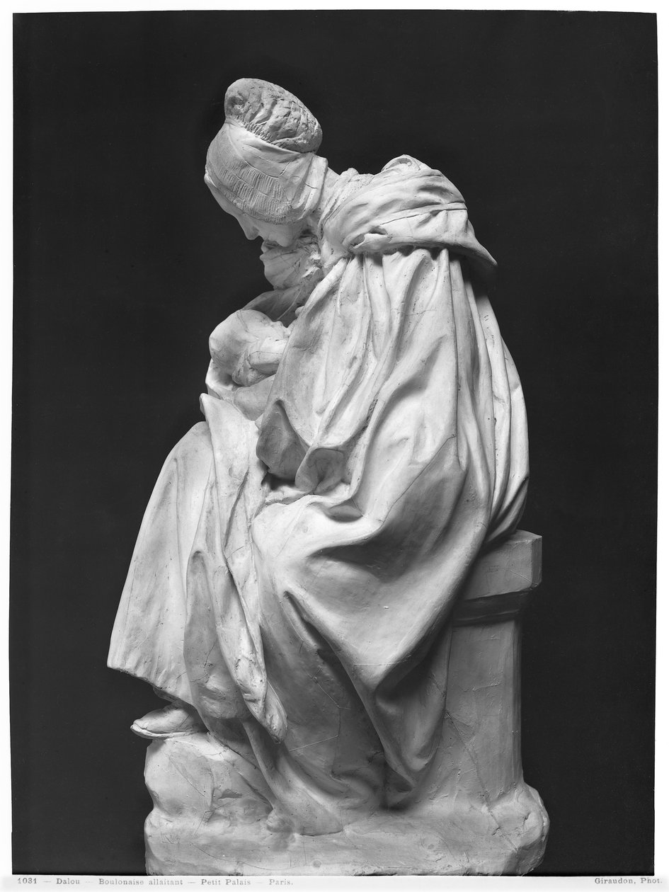 Mulher de Boulonnaise alimentando seu filho (gesso) (ver também 217912) de Aime Jules Dalou