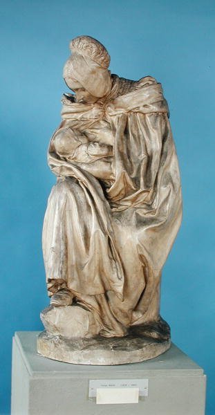 Mulher de Boulonnaise, alimentando seu filho (gesso) de Aime Jules Dalou