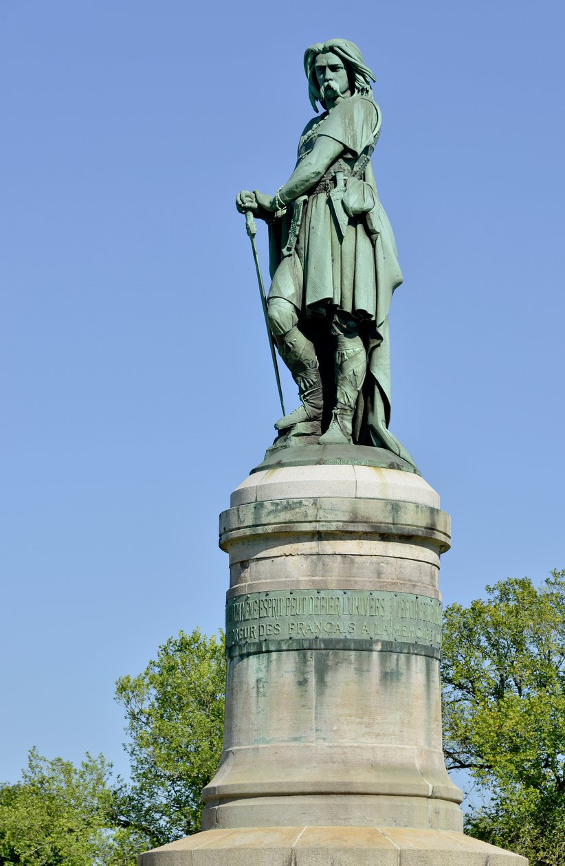 Estátua colossal de Vercingetorix (72-46 a.C.), líder galego - Escultura de Millet Aime (1819-1891) 6,60 m de altura erige em 1865 na parte oeste do Mont Auxois (base 7 m de altura por Viollet Le Duc) Alise Sainte Reine 1865 de Aime Millet