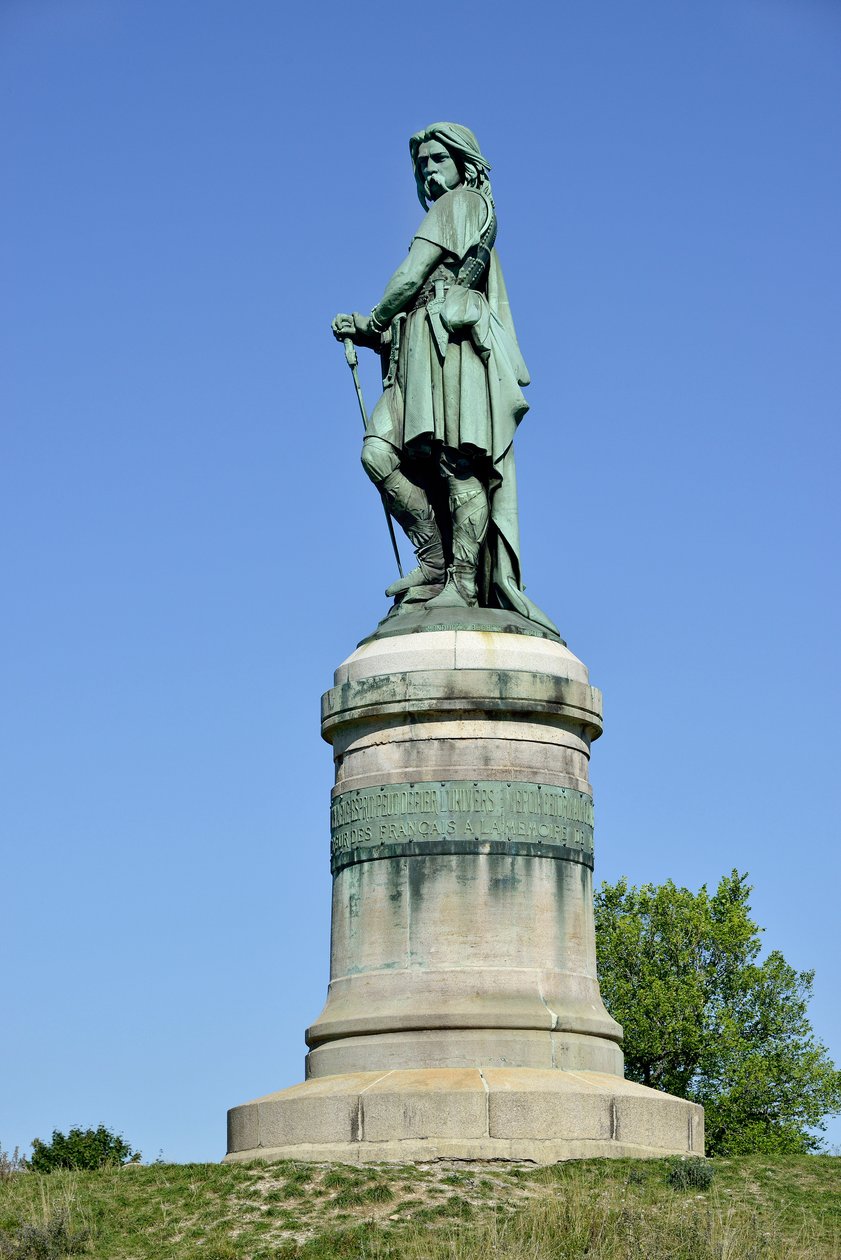 Estátua colossal de Vercingetorix (72-46 a.C.), líder galego - Escultura de Millet Aime (1819-1891) 6,60 m de altura erige em 1865 na parte oeste do Mont Auxois (base 7 m de altura por Viollet Le Duc) Alise Sainte Reine 1865 de Aime Millet