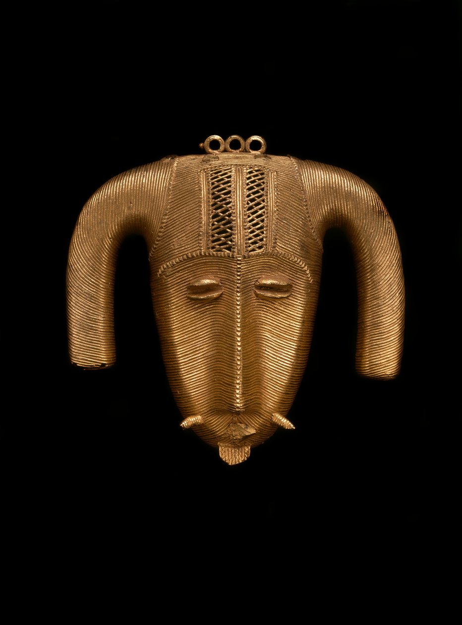Rams Head Pendant, Costa do Marfim, c.1935 (ouro fundido) de Akan School