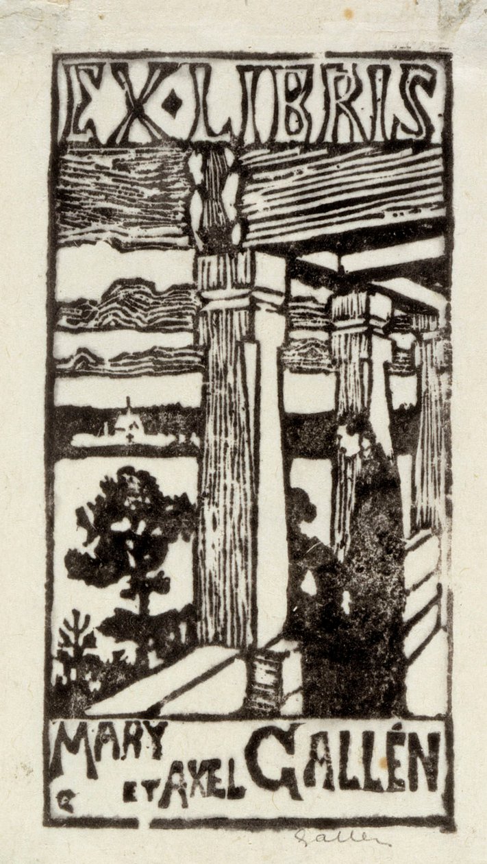 Ex-líbris de Mary e Axel Gallén de Akseli Gallen-Kallela
