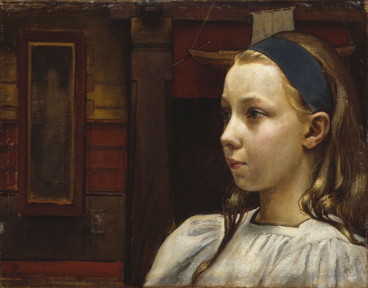 Cabeça de uma menina, a pequena Anna de Akseli Gallen-Kallela