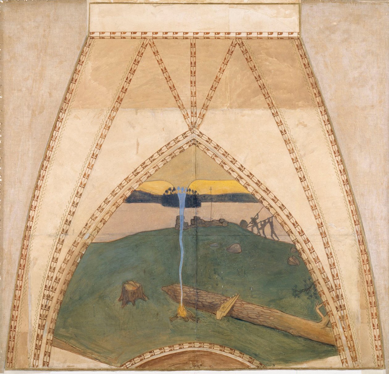 Heidentum und Christentum, Skizze für die Kuppelfresken des finnischen Pavillons auf der Weltausstellung 1900 in Paris de Akseli Gallen-Kallela