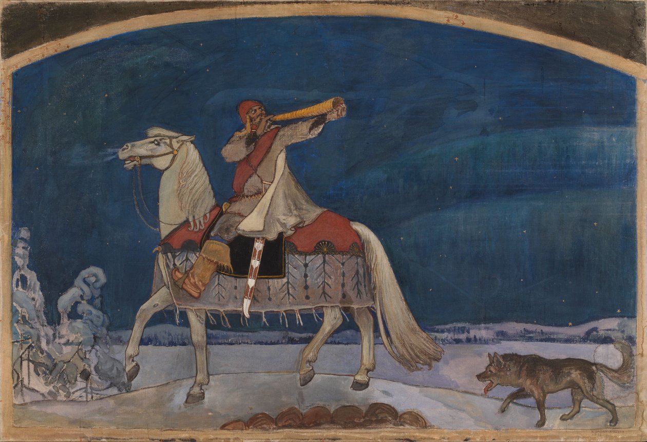 Kullervo parte para a batalha de Akseli Gallen-Kallela