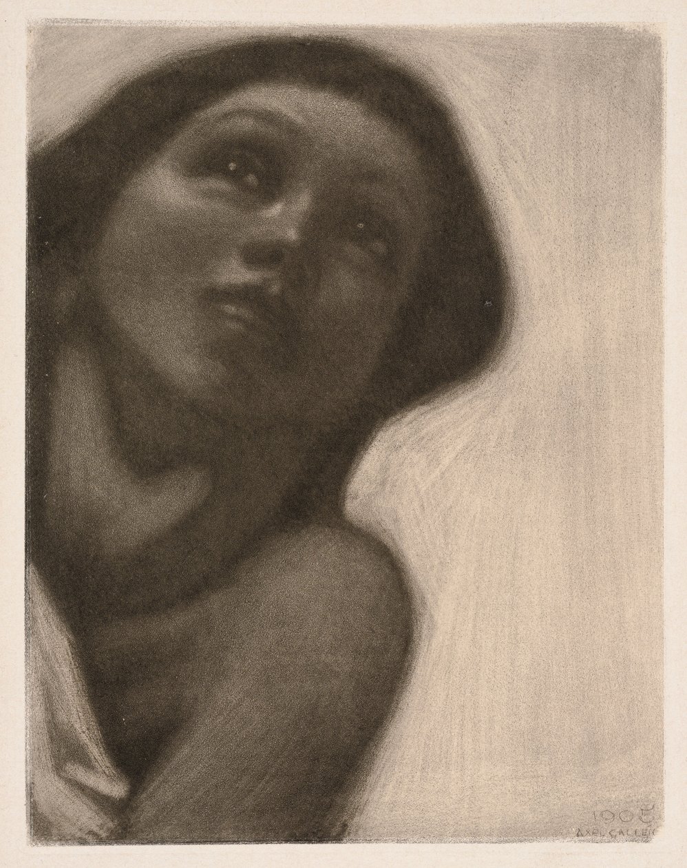 Mezzotinta (tema do fresco «A Primavera» do mausoléu Jusélius) de Akseli Gallen-Kallela