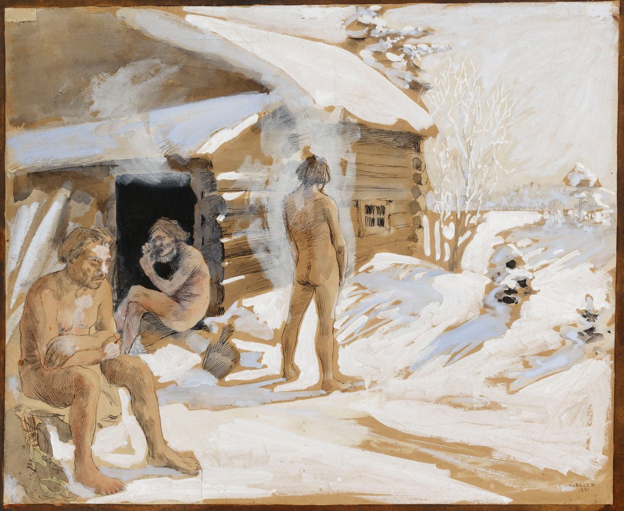 Fora da sauna de Akseli Gallen-Kallela