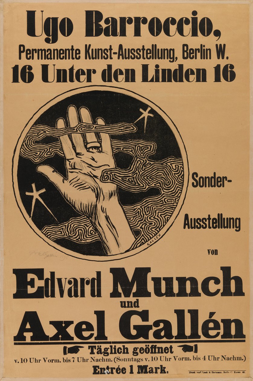 Plakat für Munch & Galléns Ausstellung de Akseli Gallen-Kallela