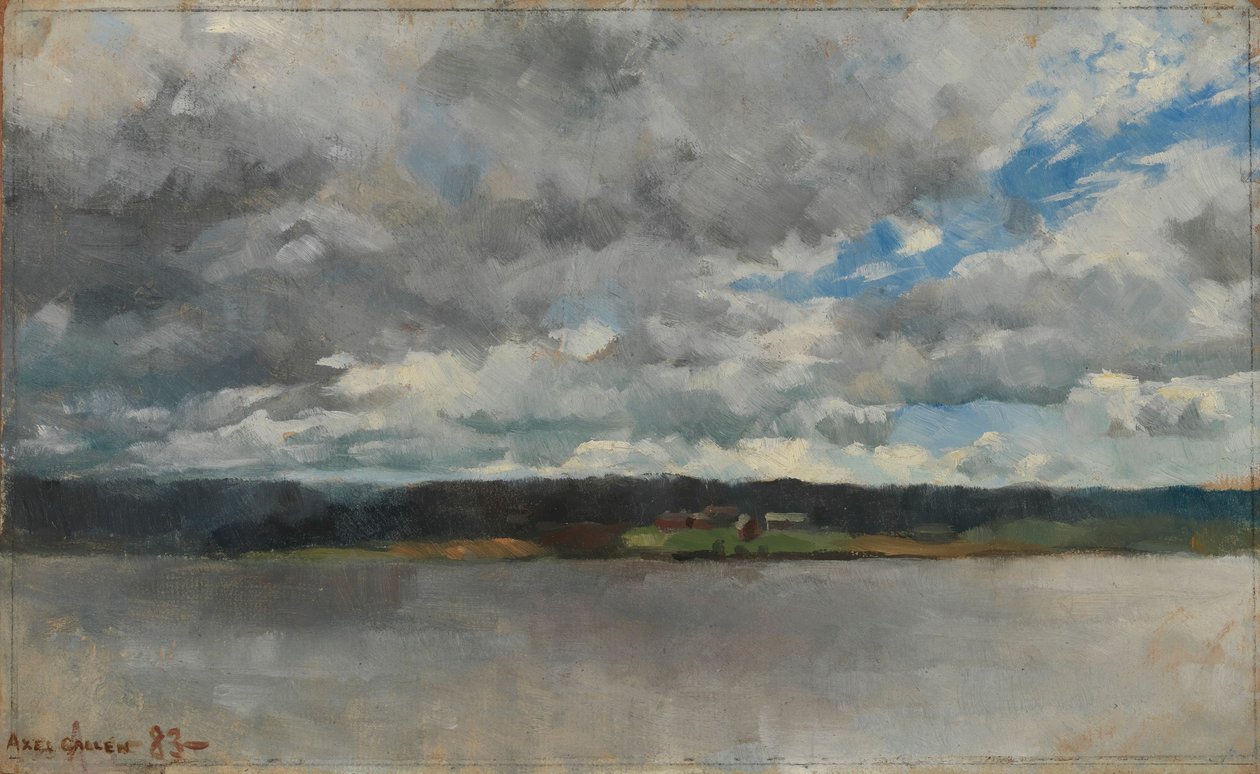Nuvens de chuva sobre uma paisagem lacustre de Akseli Gallen-Kallela
