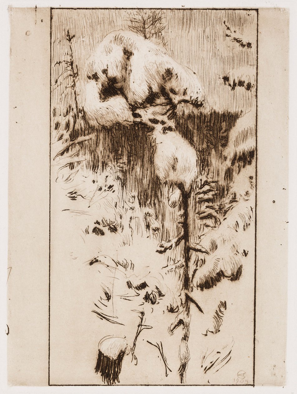 Pinheiro nevado de Akseli Gallen-Kallela