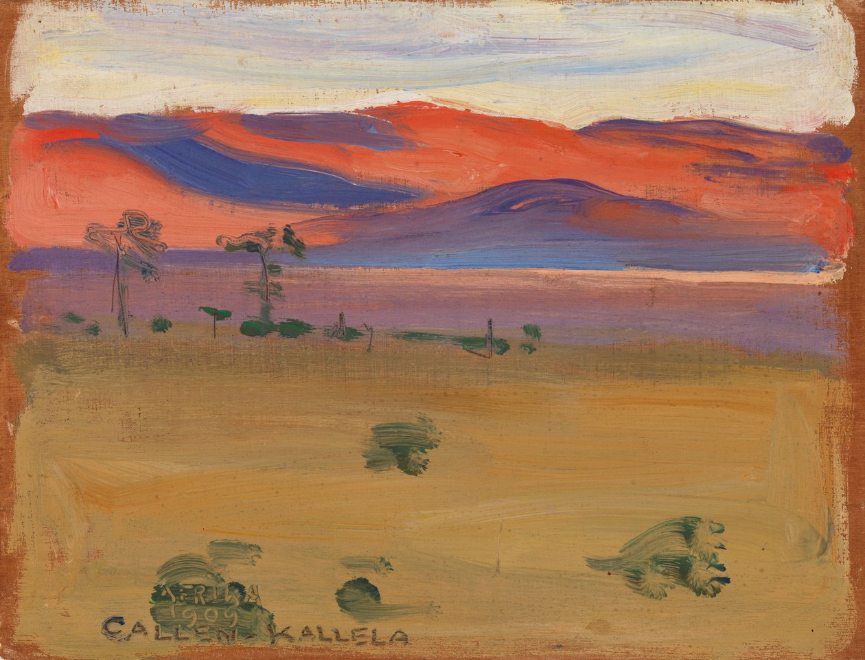 Pôr do sol na savana de Akseli Gallen-Kallela