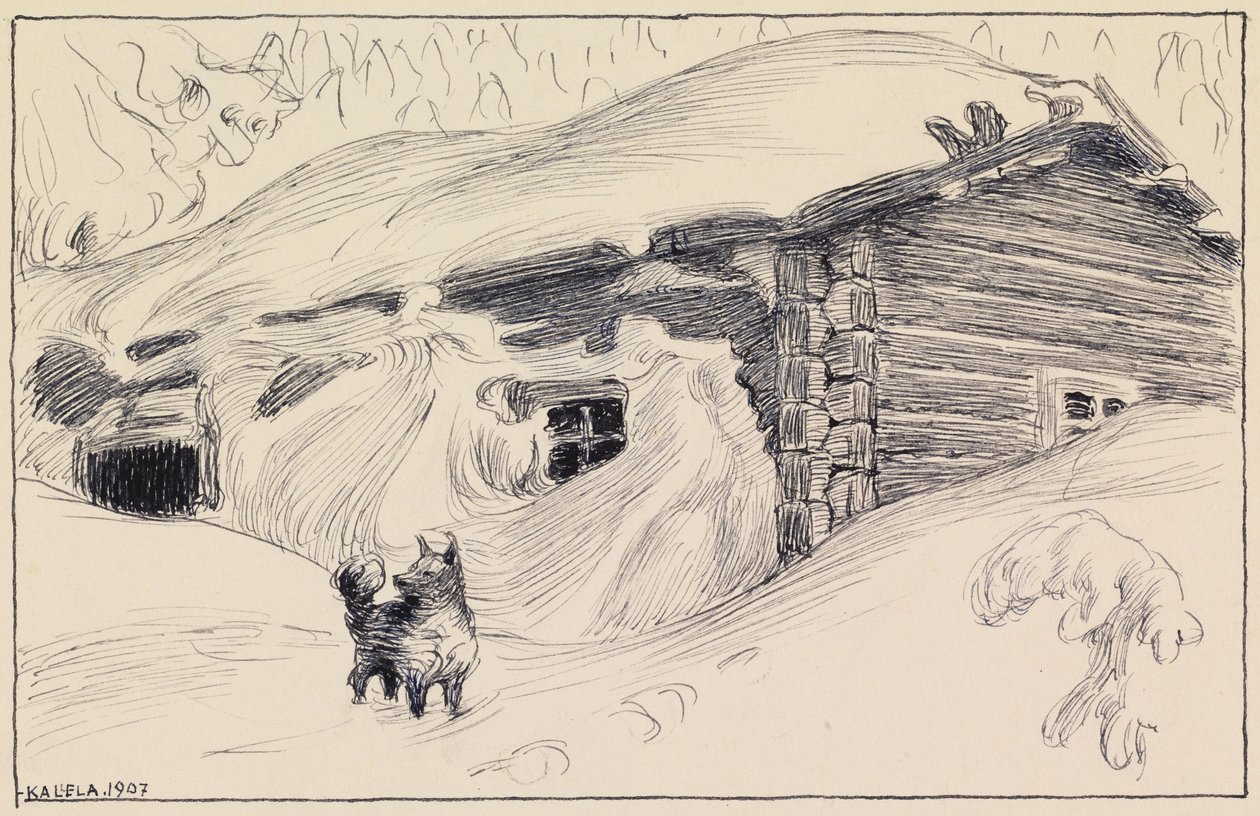 A cabana na neve de Akseli Gallen-Kallela