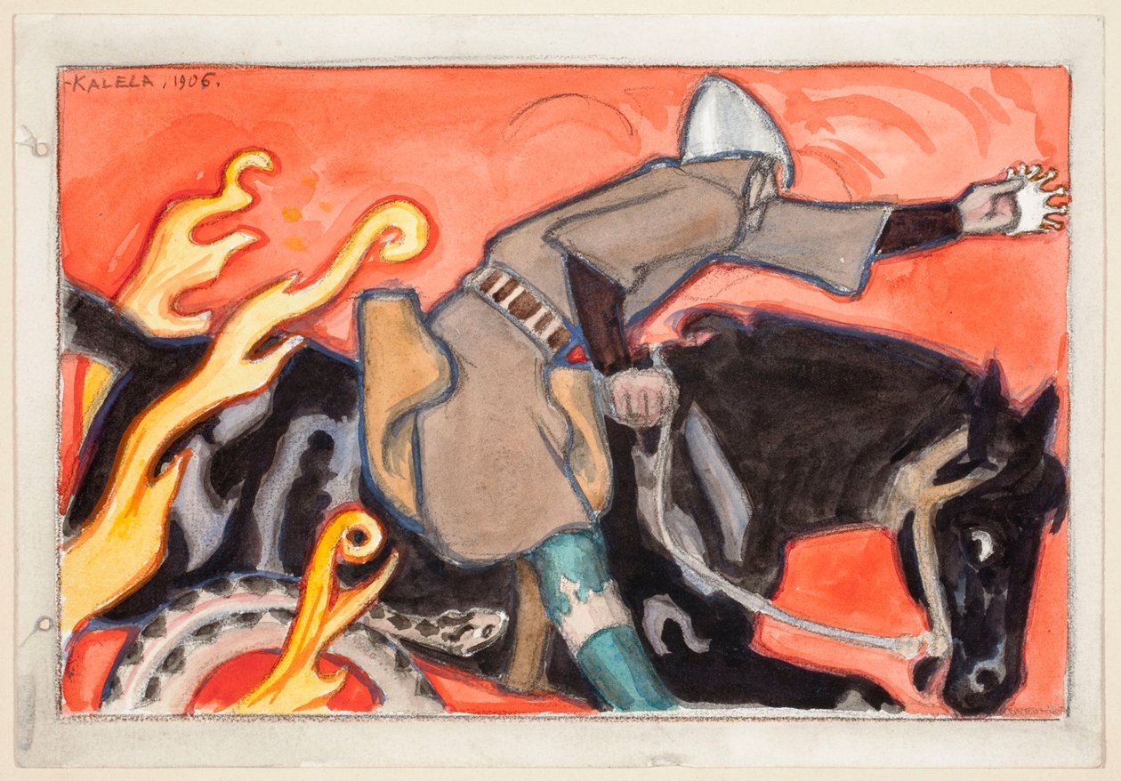 O Cavaleiro e o Rei das Cobras de Akseli Gallen-Kallela