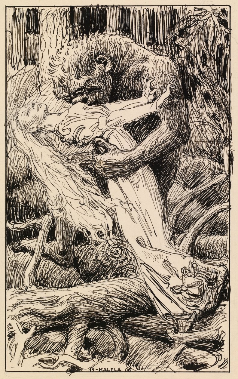 O monstro e a donzela de Akseli Gallen-Kallela