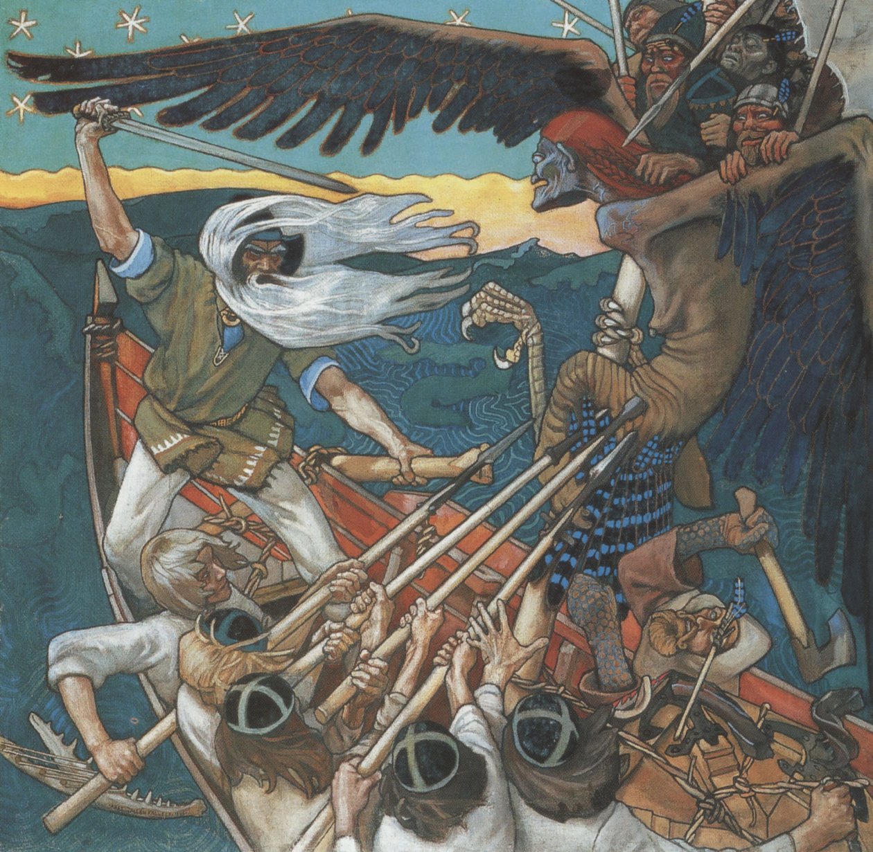A defesa do Sampo, 1896 de Akseli Gallen Kallela