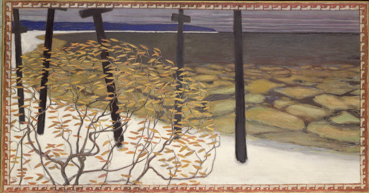 Outono, as cinco cruzes (óleo sobre tela) 1902 de Akseli Valdemar Gallen Kallela