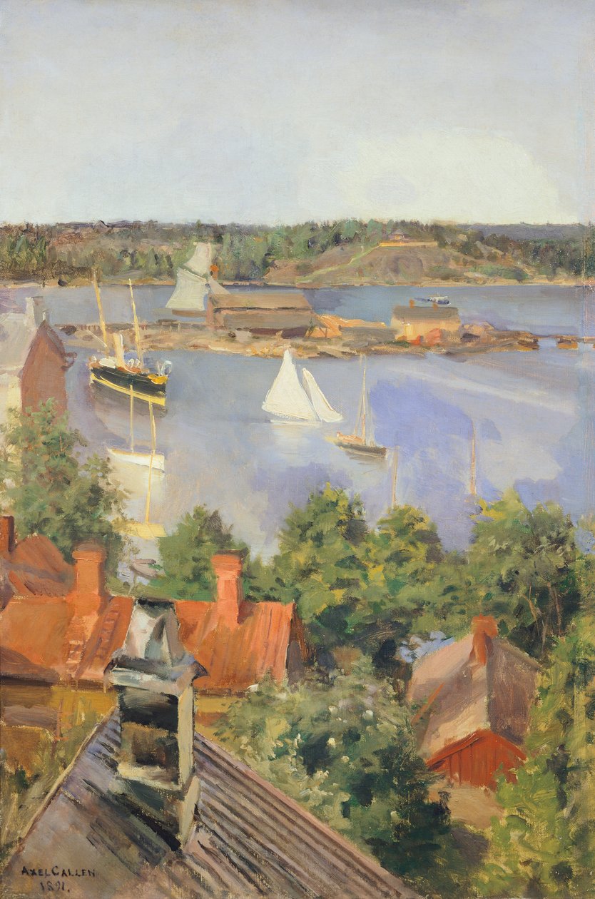 Porto Norte, Helsínquia por Akseli Gallen-Kallela, Finlândia, século XIX de Akseli Valdemar Gallen Kallela