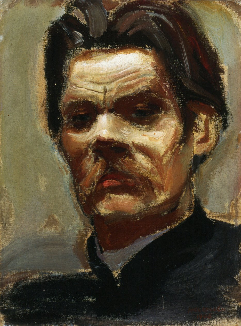 Retrato do autor Maxim Gorky (1868-1939) (Maxime Gorky) - Gallen-Kallela, Akseli (1865-1931) - 1906 - Óleo sobre tela - Konstmuseet Ateneum, Helsinki de Akseli Valdemar Gallen Kallela