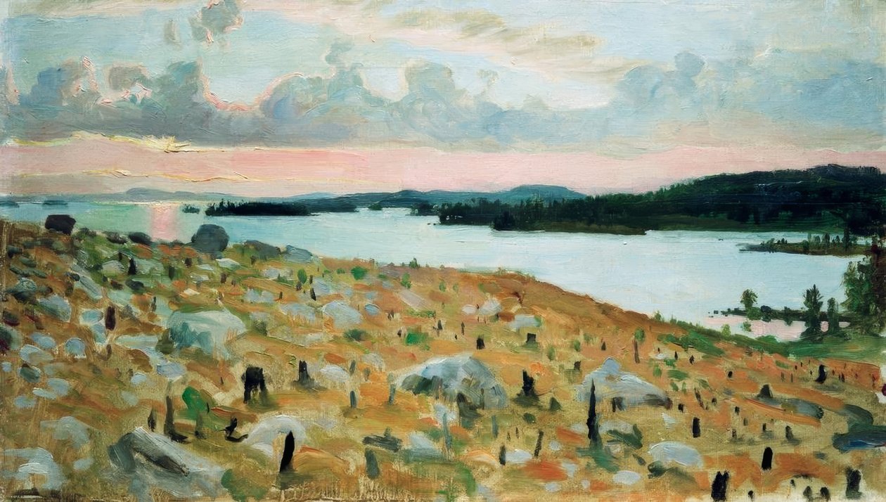 Floresta desmatada na margem do lago Kallavesi de Akseli Valdemar Gallen Kallela
