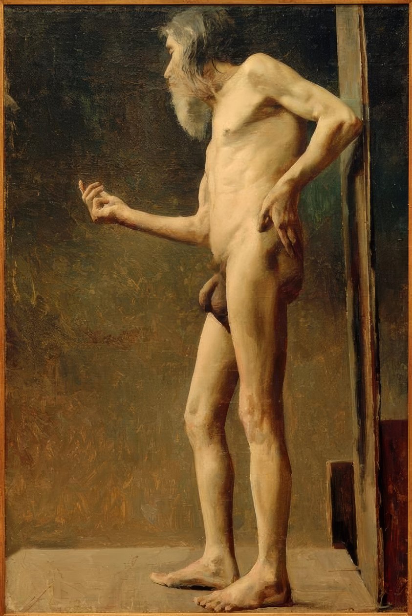 Estudo nu de um homem velho de Akseli Valdemar Gallen Kallela
