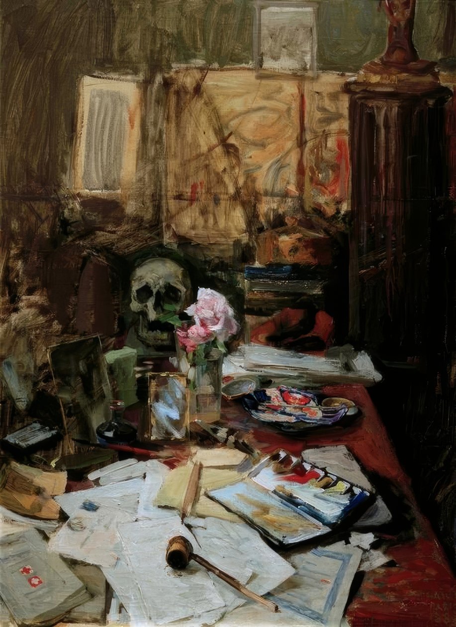 Mesa de trabalho em Paris de Akseli Valdemar Gallen Kallela