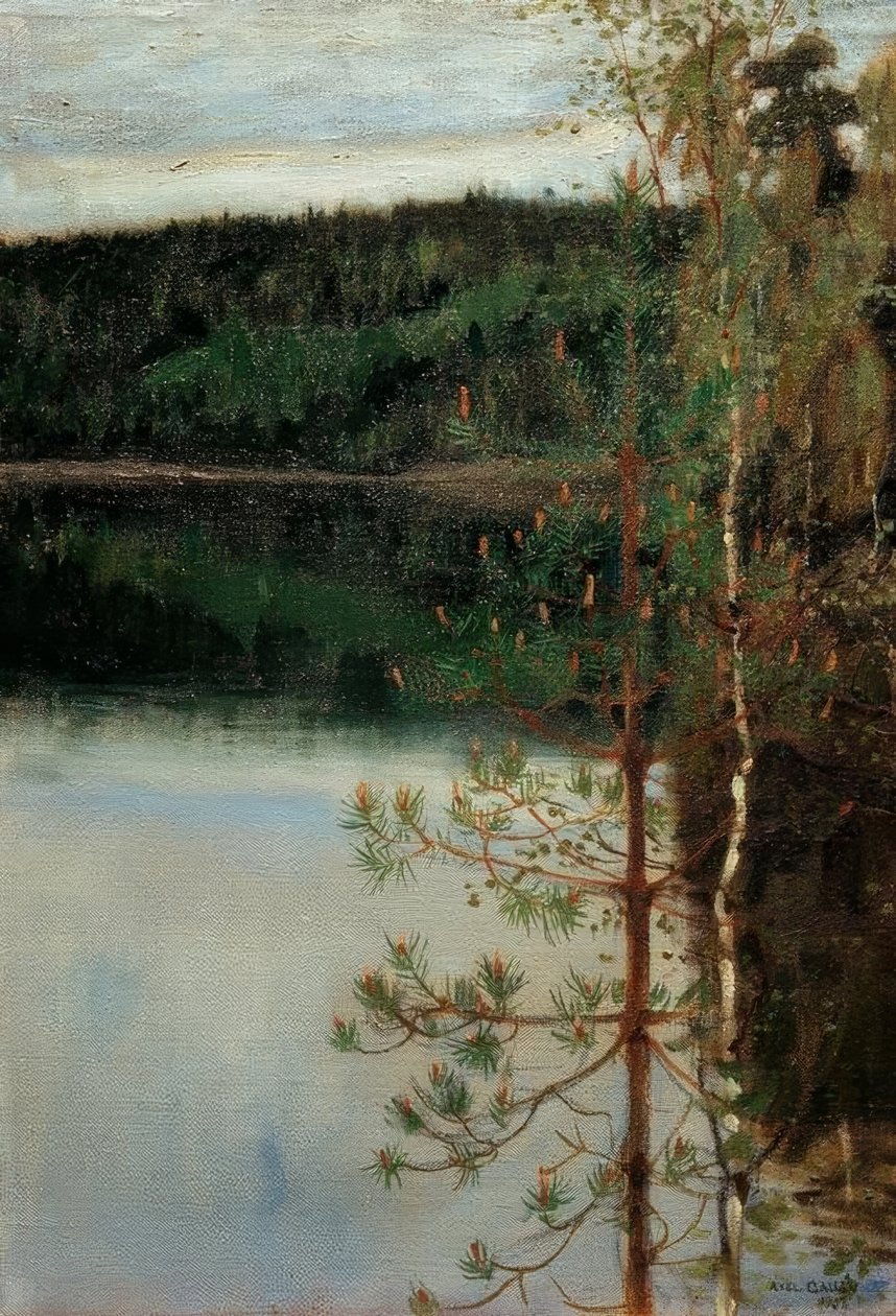 Vista de um lago de Akseli Valdemar Gallen Kallela