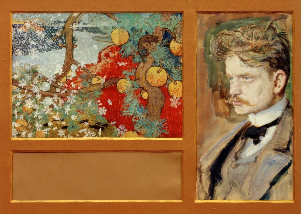 En Saga - Paisagem fantástica com retrato Jean Sibelius de Akseli Valdemar Gallen Kallela