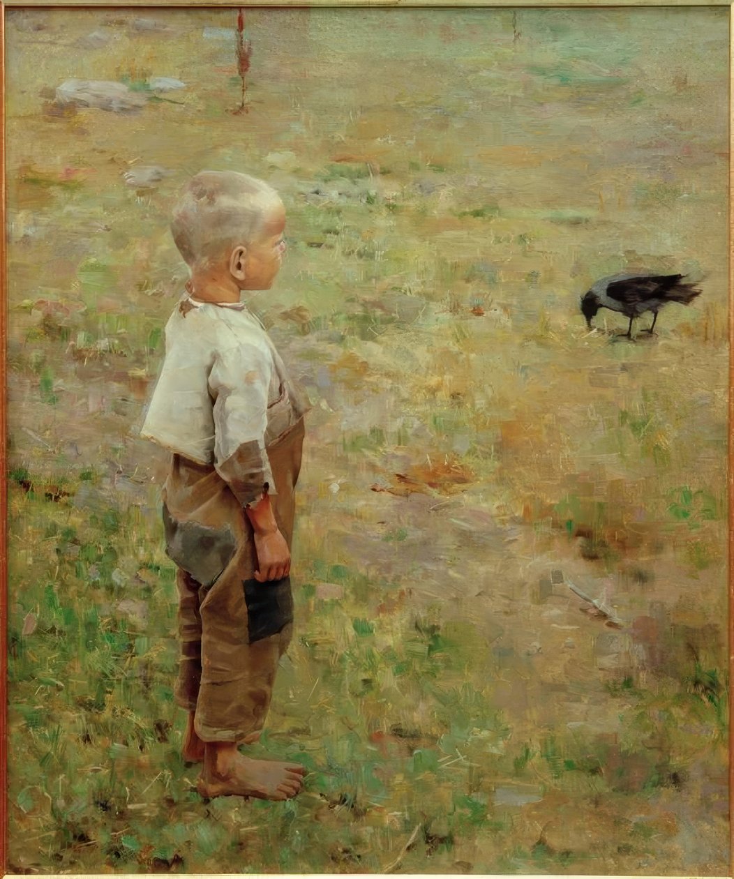 Menino e corvo de Akseli Valdemar Gallen Kallela