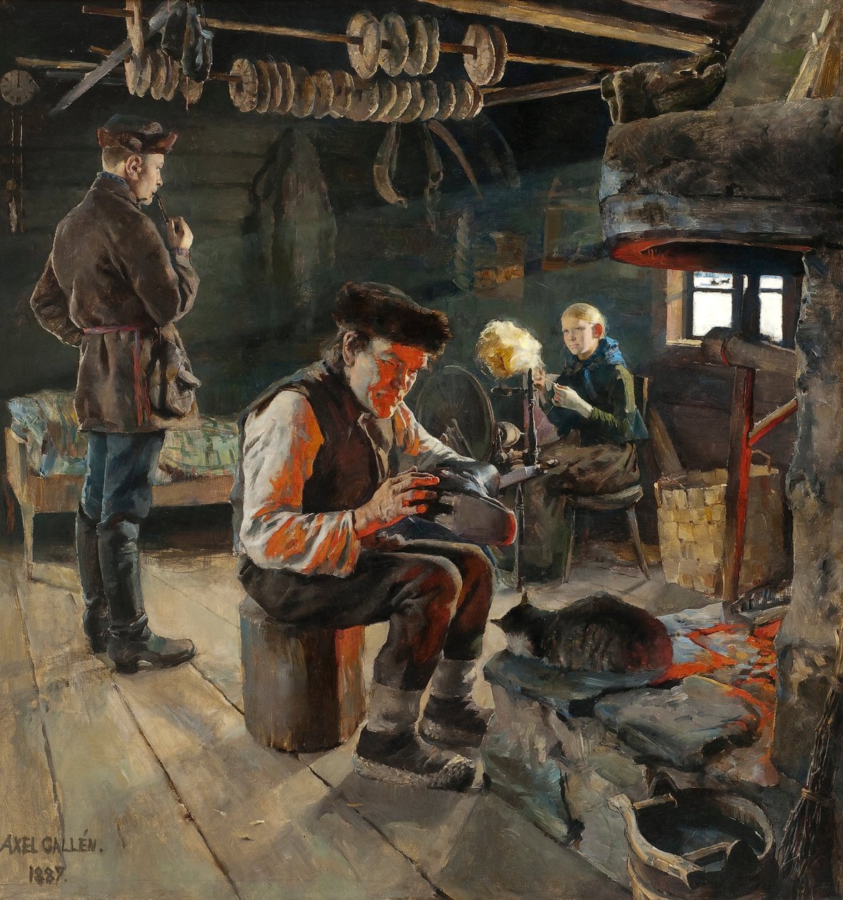 La vie rustique - vida rústica - Akseli Gallen-Kallela (1865-1931). Óleo sobre tela de Akseli Valdemar Gallen Kallela