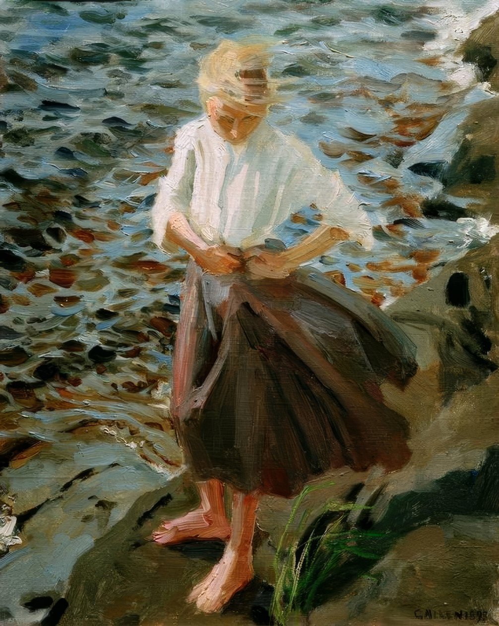 Menina ao vento de Akseli Valdemar Gallen Kallela