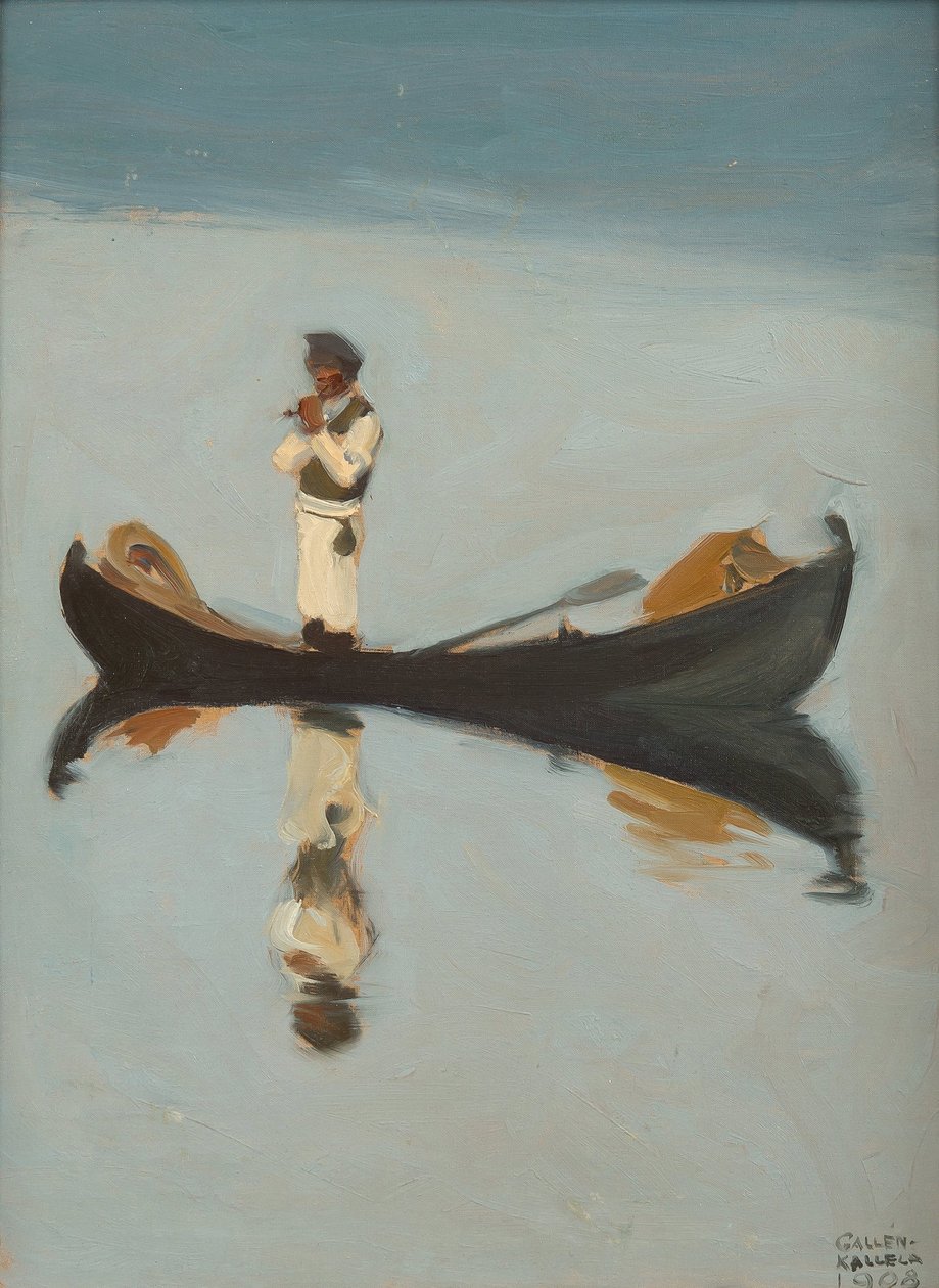 Homem pescando par Gallen-Kallela, Akseli (1865-1931) de Akseli Valdemar Gallen Kallela