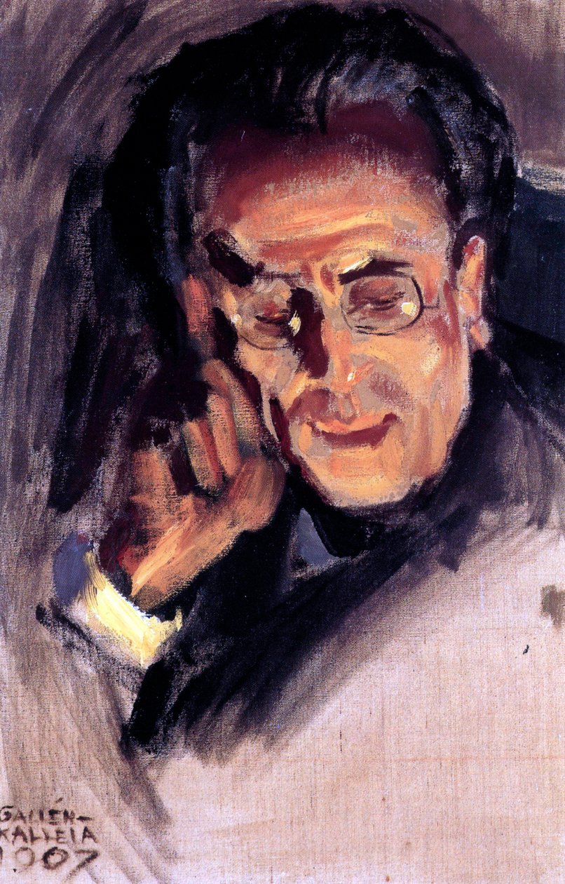 Retrato de Gustav Mahler (1860-1911) - Peinture de Akseli (Axel-Gallen, Axel Gallen) Gallen-Kallela (Gallen Kallela) (1865-1931), óleo sobre tela de Akseli Valdemar Gallen Kallela