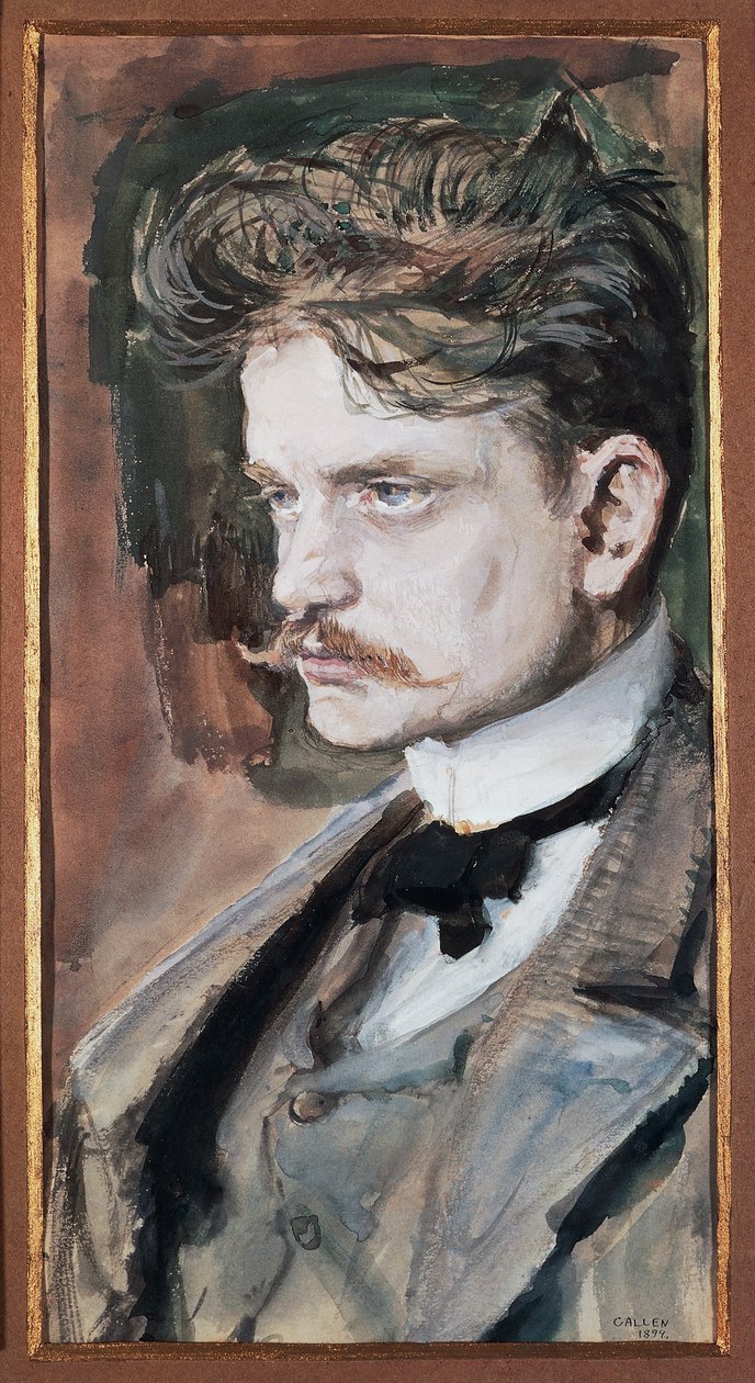 Retrato de Johan Christian Julius Sibelius, conhecido como Jean Sibelius (Hameenlinna de Akseli Valdemar Gallen Kallela