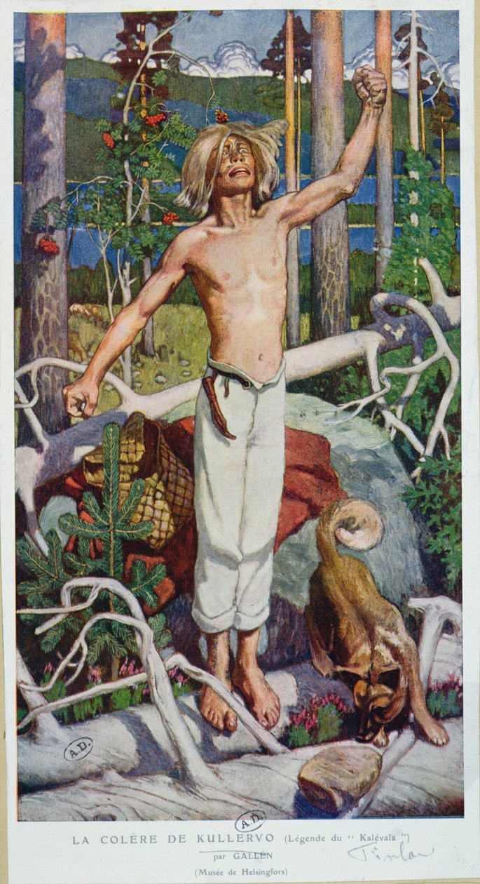 A Raiva de Kallervo, de &39;Kalevala&39; editado e compilado por Elias Lonnrot (1802-84) publicado na Finlândia, 1908 de Akseli Valdemar Gallen Kallela