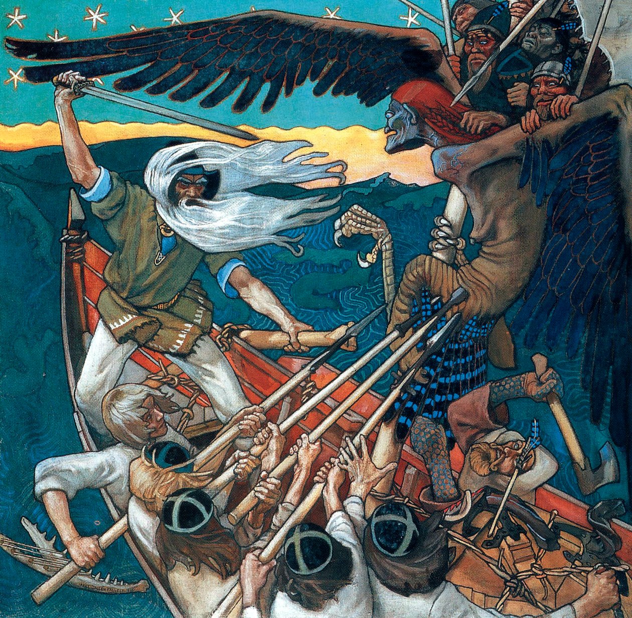The Defense of the Sampo, 1896 (têmpera sobre tela) de Akseli Valdemar Gallen Kallela