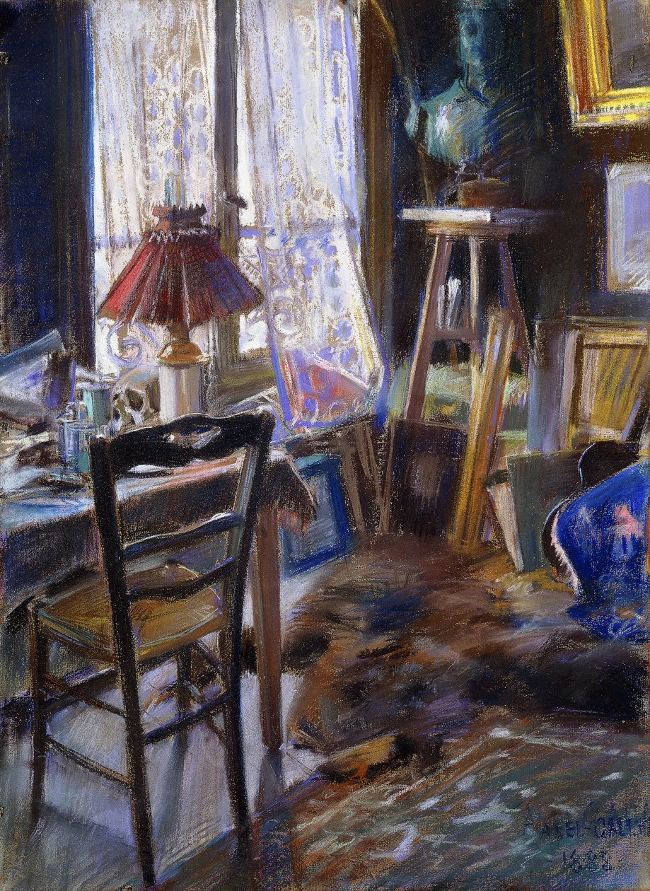 O Estúdio do Conde Deheaulme de Vallombreuse, 36 Rue Jouffroy, Paris de Akseli Valdemar Gallen Kallela